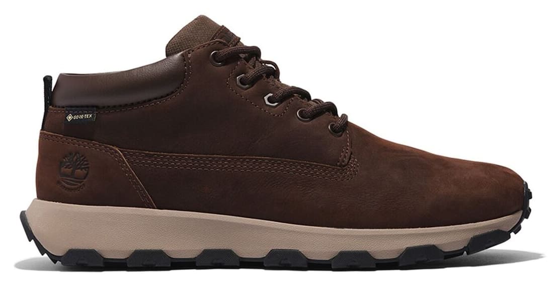 کفش اسنیکر مردانه Timberland قهوهای تیره مدل Winsor Park Mid GTX کفش اسنیکر مردانه Timberland قهوهای تیره مدل Winsor Park Mid GTX