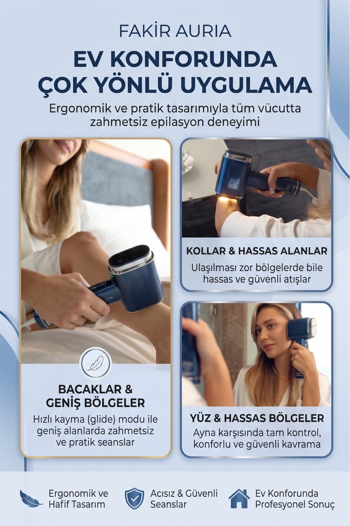دستگاه اپیلاسیون IPL Fakir با خنککننده یخی مدل Auria Safir دستگاه اپیلاسیون IPL Fakir با خنککننده یخی مدل Auria Safir