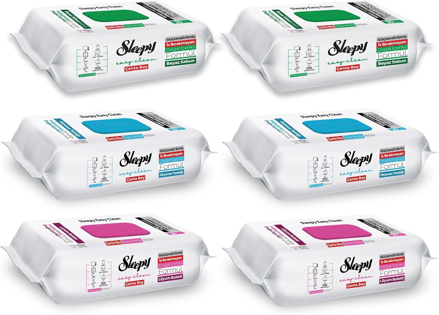 دستمال تمیزکننده سطح پسرانه Sleepy Easy Clean صابون سفید، لیلیوم، اقیانوس 6x20 (120 برگ) دستمال تمیزکننده سطح پسرانه Sleepy Easy Clean صابون سفید، لیلیوم، اقیانوس 6x20 (120 برگ)