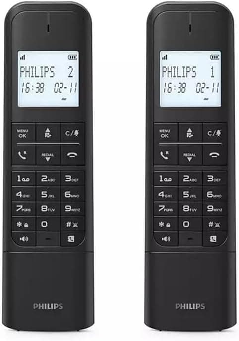 تلفن بیسیم رومیزی دوتایی PHILIPS نمایشگر LCD 4.6 cm دفترچه 50 شماره مدل M4702B/12-2 مشکی تلفن بیسیم رومیزی دوتایی PHILIPS نمایشگر LCD 4.6 cm دفترچه 50 شماره مدل M4702B/12-2 مشکی