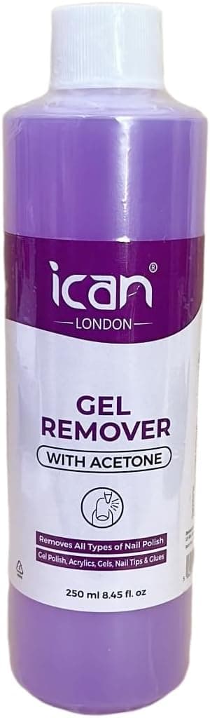پاککننده لاک ژل و لاک ناخن ICAN LONDON حاوی Acetone برای سالن UV LED 250ml پاککننده لاک ژل و لاک ناخن ICAN LONDON حاوی Acetone برای سالن UV LED 250ml