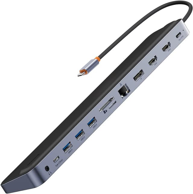 هاب USB-C 12 در 1 Baseus سری EliteJoy Gen2 مدل 12w1 خاکستری تیره هاب USB-C 12 در 1 Baseus سری EliteJoy Gen2 مدل 12w1 خاکستری تیره