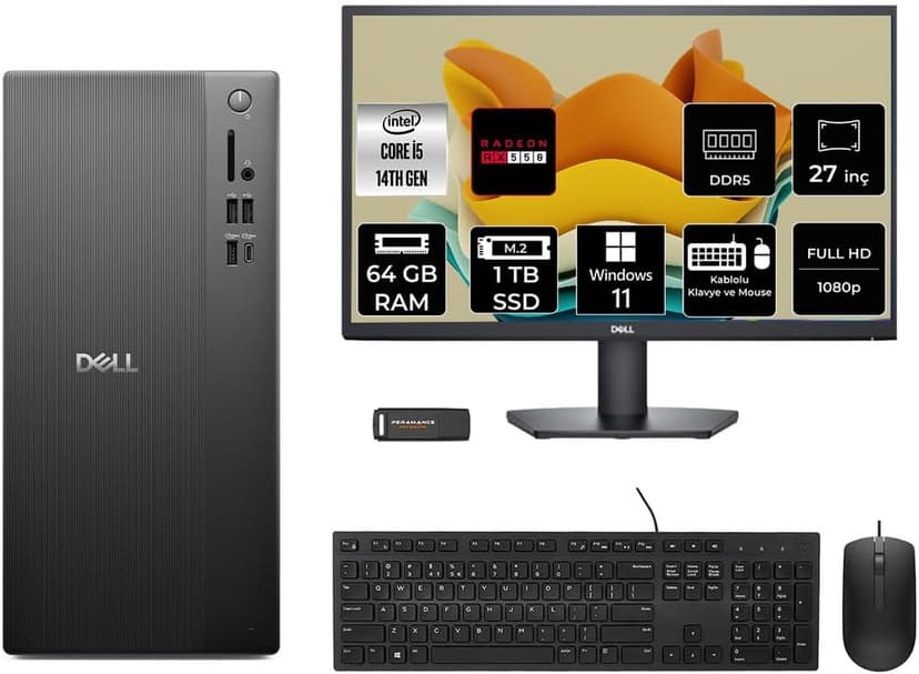 کامپیوتر دسکتاپ Dell Tower مدل ECT1250 i5 14400 + مانیتور 27 اینچ کامپیوتر دسکتاپ Dell Tower مدل ECT1250 i5 14400 + مانیتور 27 اینچ