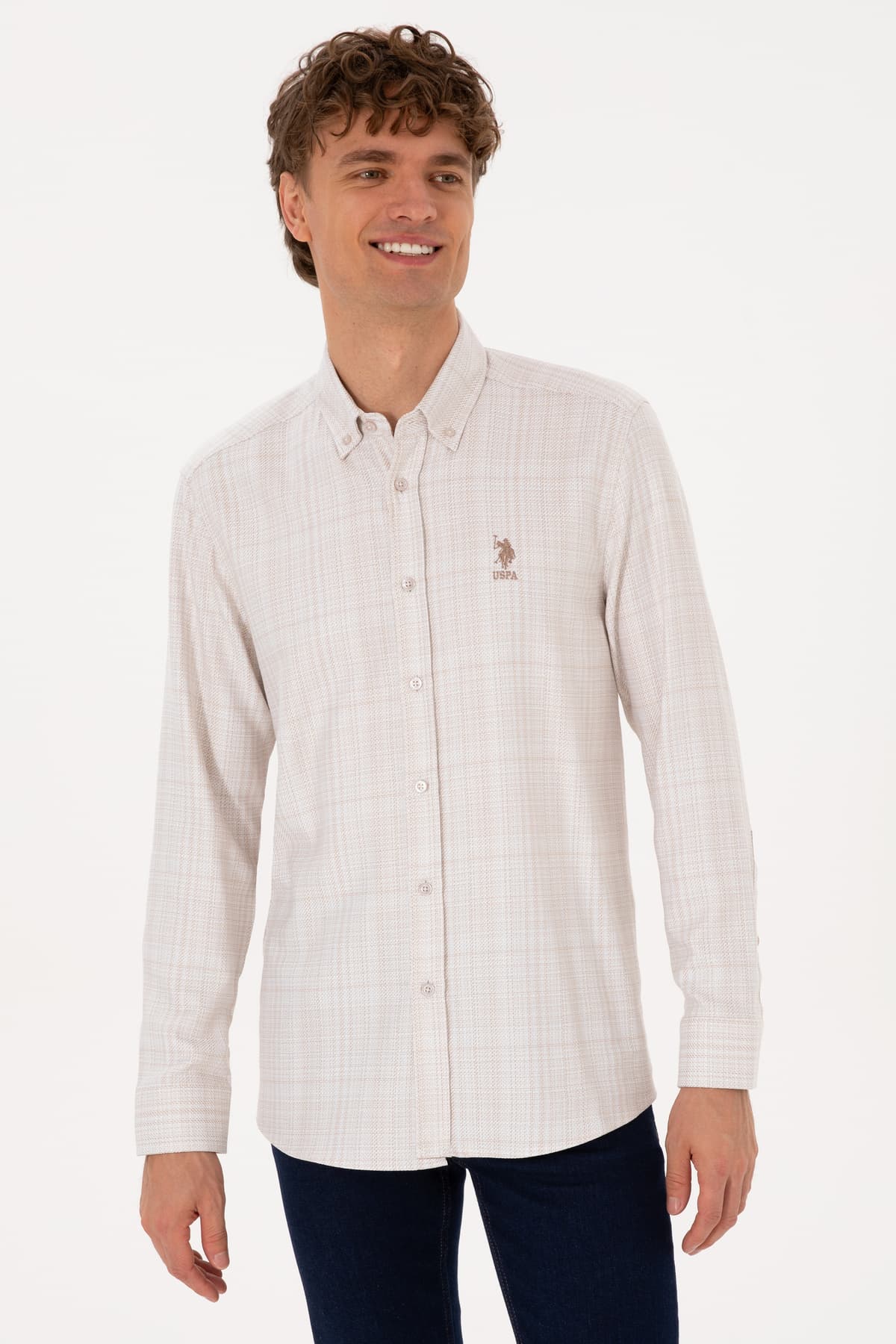 پیراهن مردانه U.S. Polo Assn. کرم آستینبلند مدل 50316640-VR256 پیراهن مردانه U.S. Polo Assn. کرم آستینبلند مدل 50316640-VR256