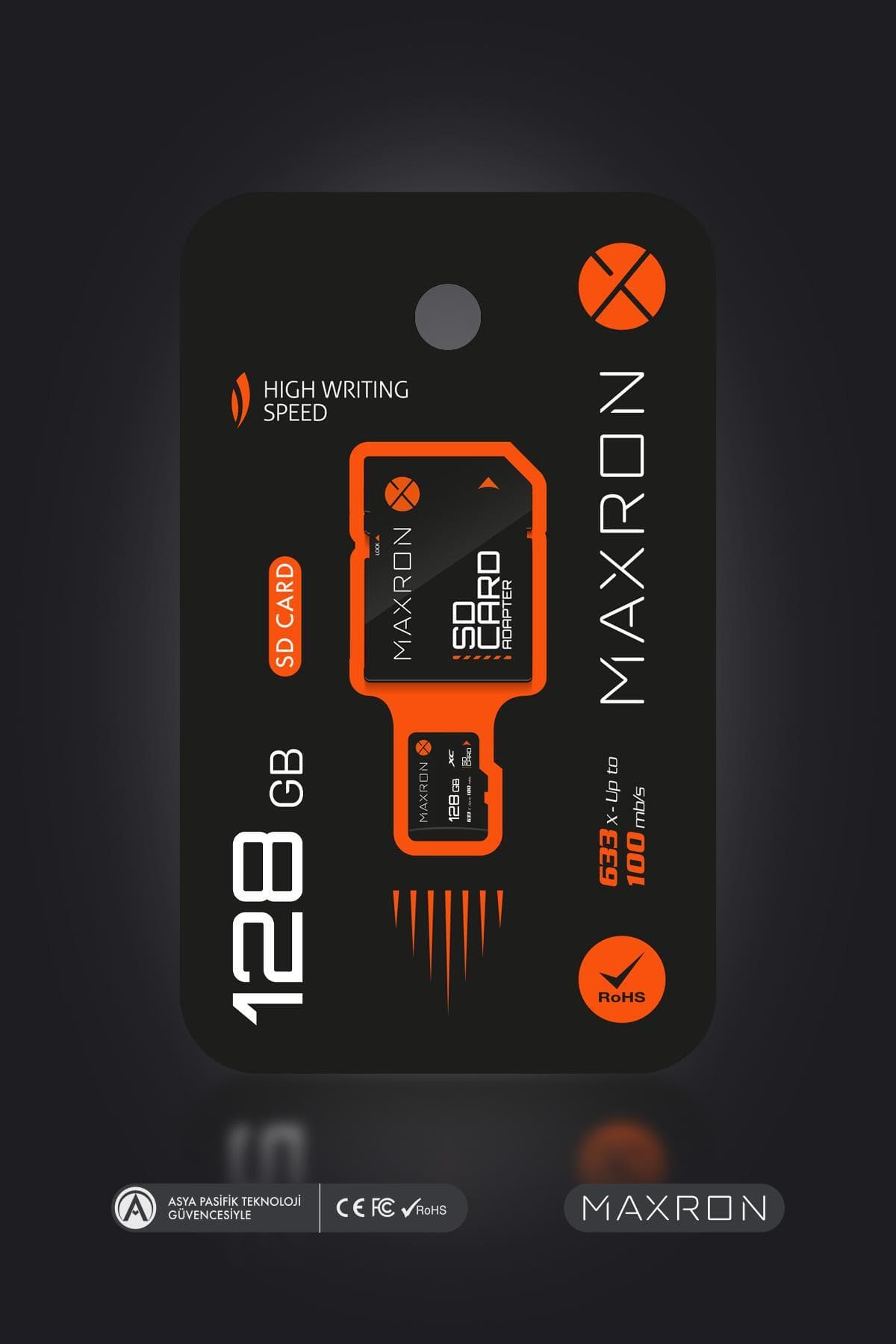 کارت حافظه SD با آداپتور Maxron ظرفیت 128 GB سرعت 100 Mb/s کارت حافظه SD با آداپتور Maxron ظرفیت 128 GB سرعت 100 Mb/s