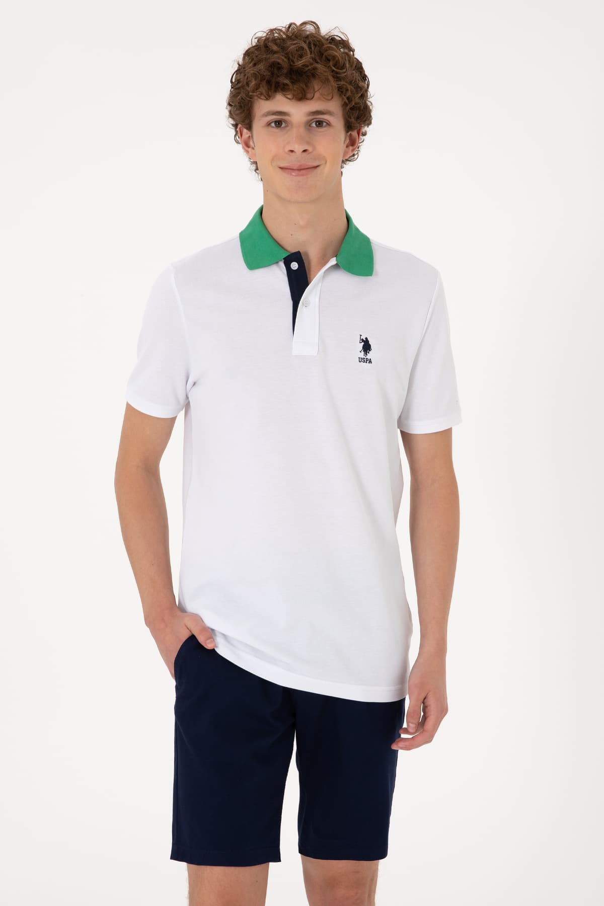 تیشرت مردانه U.S. Polo Assn. یقه پولو فیت معمولی سفید مدل 50306809-VR013 تیشرت مردانه U.S. Polo Assn. یقه پولو فیت معمولی سفید مدل 50306809-VR013