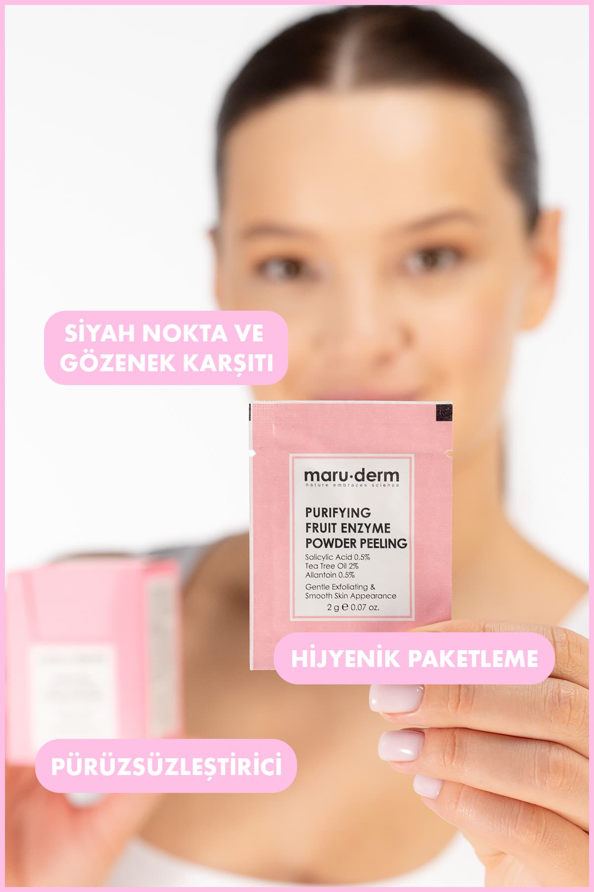 پودر لایهبردار آنزیم میوه پاککننده Maru.Derm 60 G حاوی اسید سالیسیلیک 0.5%، روغن درخت چای 2% و آلانتوئین 0.5% پودر لایهبردار آنزیم میوه پاککننده Maru.Derm 60 G حاوی اسید سالیسیلیک 0.5%، روغن درخت چای 2% و آلانتوئین 0.5%