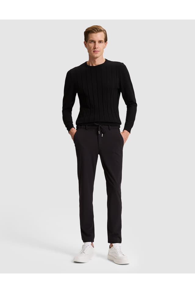 شلوار جاگر مردانه Pierre Cardin کانواس مشکی اسلیم کمرکش بنددار مدل 50317281-VR046 شلوار جاگر مردانه Pierre Cardin کانواس مشکی اسلیم کمرکش بنددار مدل 50317281-VR046