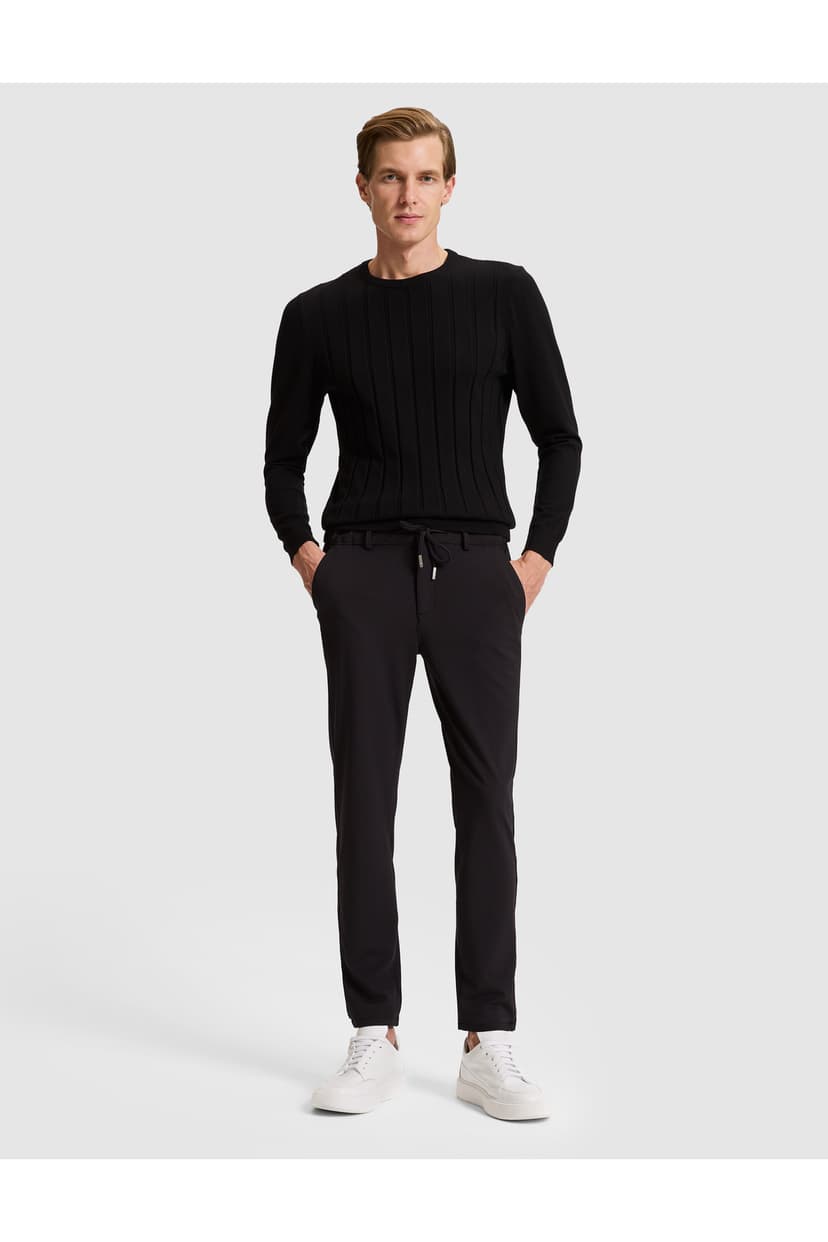 شلوار جاگر مردانه Pierre Cardin کانواس مشکی اسلیم کمرکش بنددار مدل 50317281-VR046 شلوار جاگر مردانه Pierre Cardin کانواس مشکی اسلیم کمرکش بنددار مدل 50317281-VR046