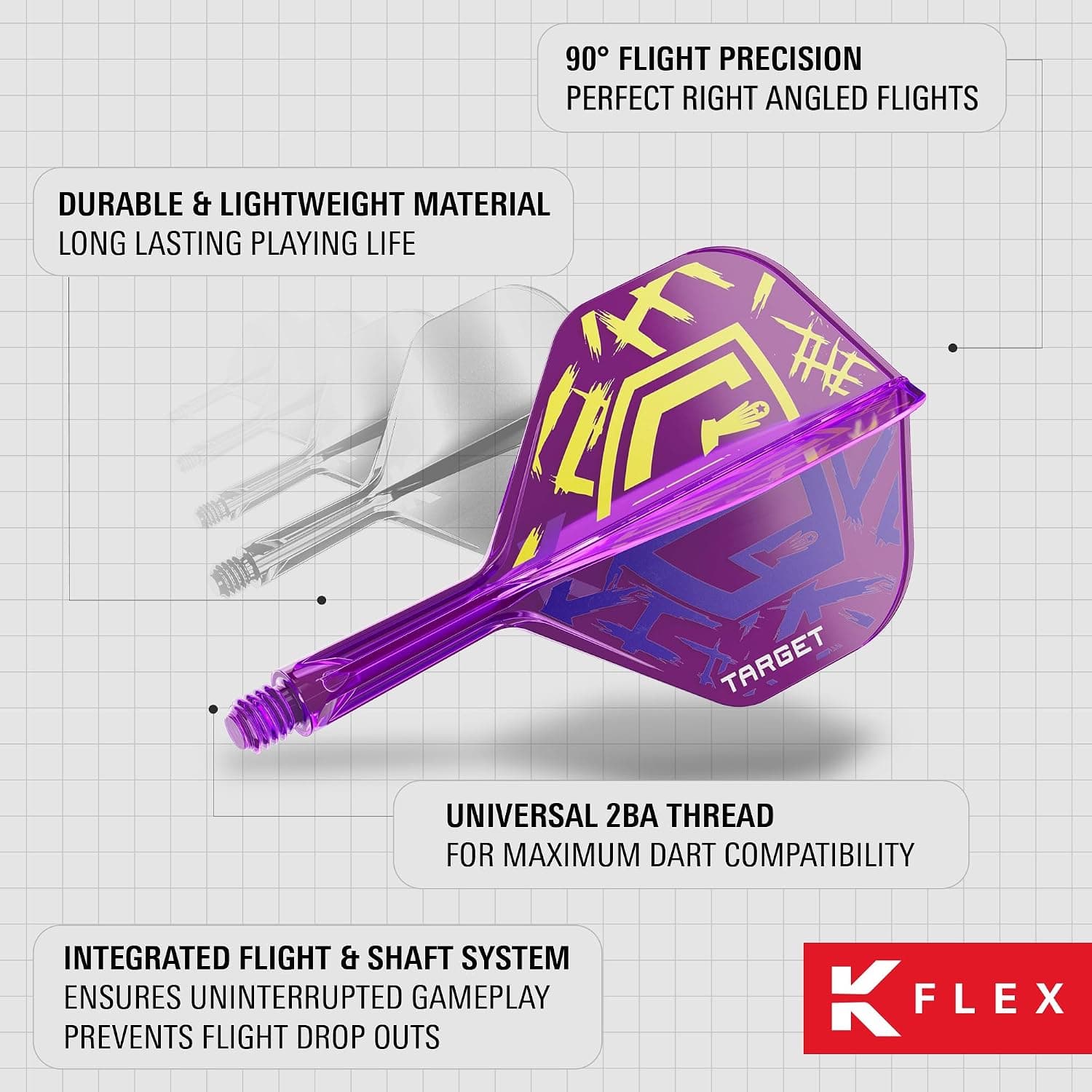 فلایت و شفت یکپارچه دارت Target Darts Luke Littler مدل The Nuke 2025 Edition Kflex No.2/No.6 بسته 3 عددی فلایت و شفت یکپارچه دارت Target Darts Luke Littler مدل The Nuke 2025 Edition Kflex No.2/No.6 بسته 3 عددی