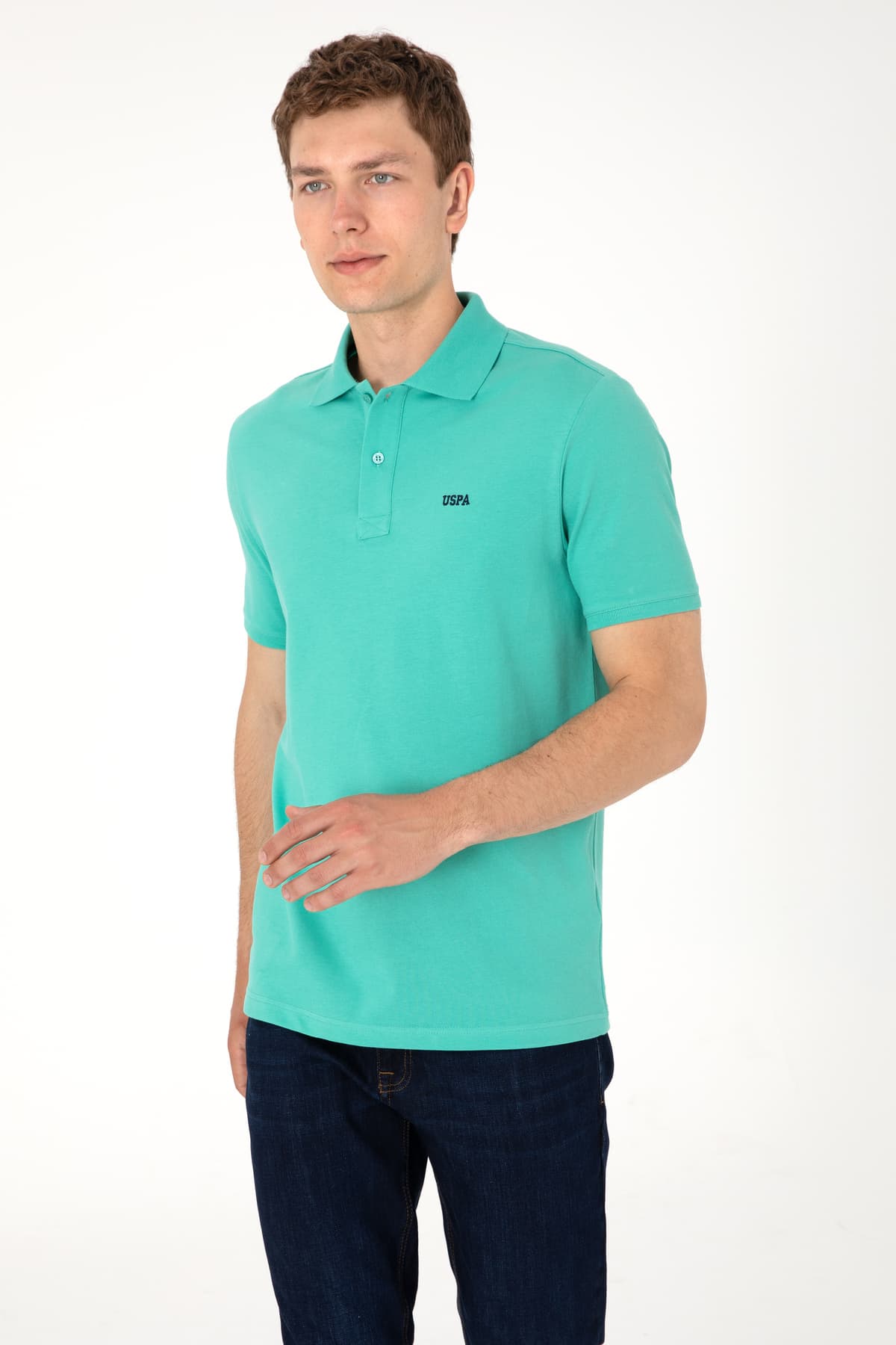 تیشرت مردانه U.S. Polo Assn. یقه پولو نعنایی ساده مدل 50306007-VR090 تیشرت مردانه U.S. Polo Assn. یقه پولو نعنایی ساده مدل 50306007-VR090