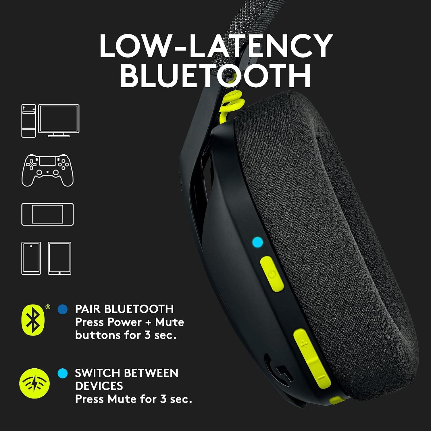 هدست گیمینگ Logitech G بیسیم بلوتوث مدل G435 LIGHTSPEED مشکی هدست گیمینگ Logitech G بیسیم بلوتوث مدل G435 LIGHTSPEED مشکی