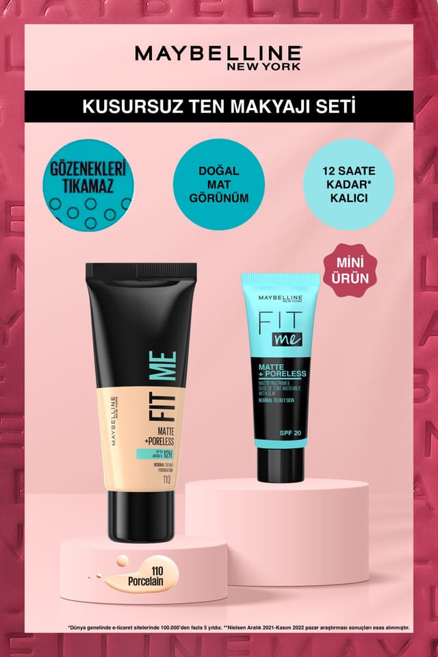 ست فوندتن و پرایمر ماتکننده Maybelline New York مدل Fit Me Matte + Poreless 110 رنگ چینی ست فوندتن و پرایمر ماتکننده Maybelline New York مدل Fit Me Matte + Poreless 110 رنگ چینی