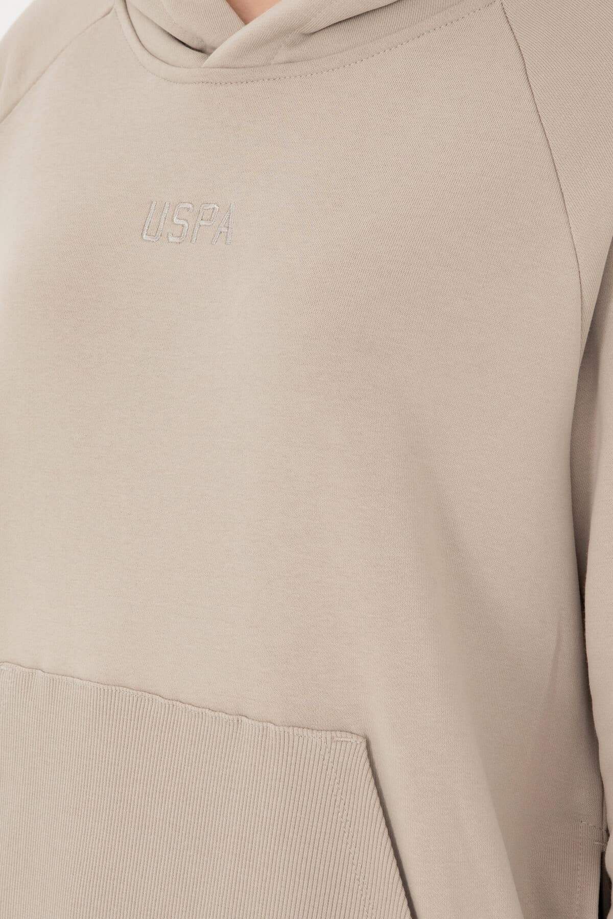 سویشرت کلاهدار زنانه U.S. Polo Assn. سنگی مدل 50296944-VR049 سویشرت کلاهدار زنانه U.S. Polo Assn. سنگی مدل 50296944-VR049
