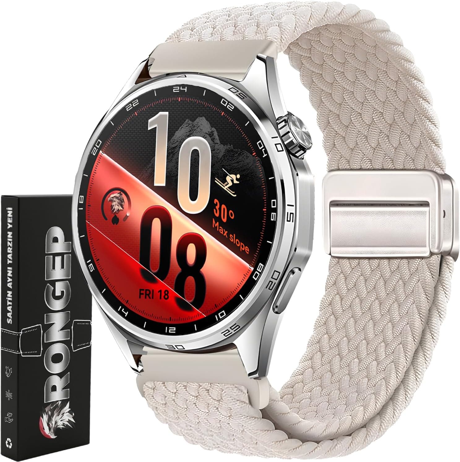 بند ساعت Rongep Örgü Loop سازگار با Huawei، 22mm، پارچه کشی ضدتعریق با سگک مغناطیسی، 46mm مدل GT7/GT7 Pro/GT6/6 Pro/Runner 2/GT5/5 Pro/GT4/GT3 بند ساعت Rongep Örgü Loop سازگار با Huawei، 22mm، پارچه کشی ضدتعریق با سگک مغناطیسی، 46mm مدل GT7/GT7 Pro/GT6/6 Pro/Runner 2/GT5/5 Pro/GT4/GT3
