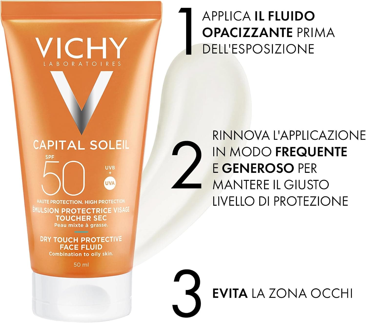 امولسیون صورت Vichy با محافظت بالا Capital Soleil Dry Touch امولسیون صورت Vichy با محافظت بالا Capital Soleil Dry Touch