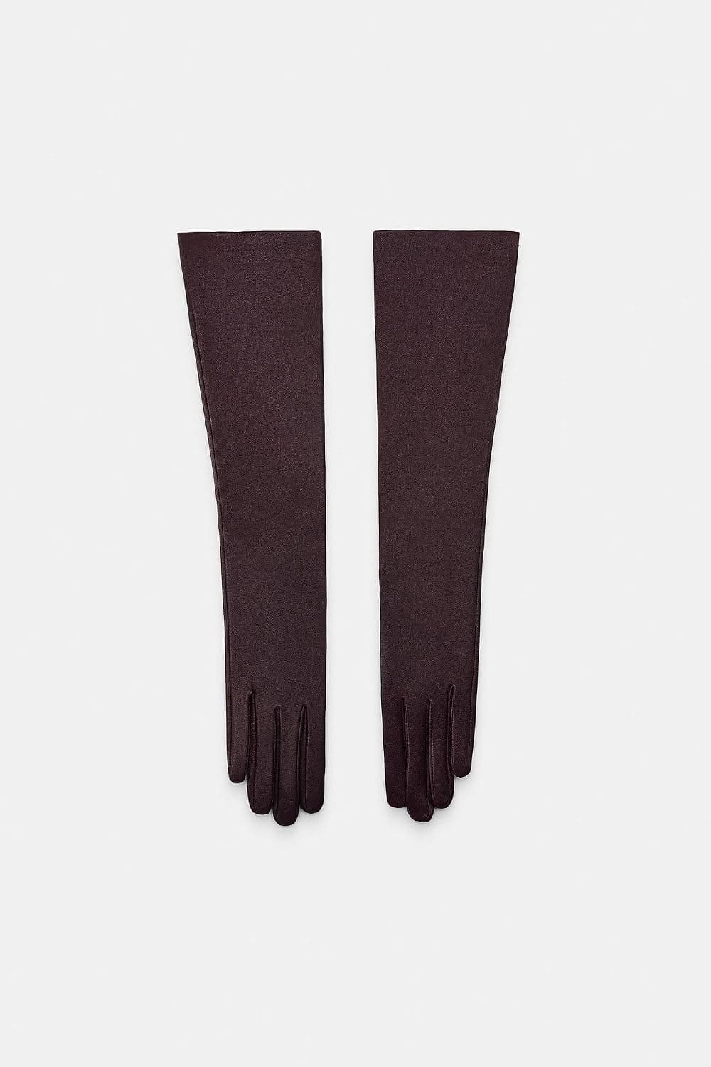 دستکش زنانه Zara چرمی بلند رنگ شاهبلوطی سایز M دستکش زنانه Zara چرمی بلند رنگ شاهبلوطی سایز M