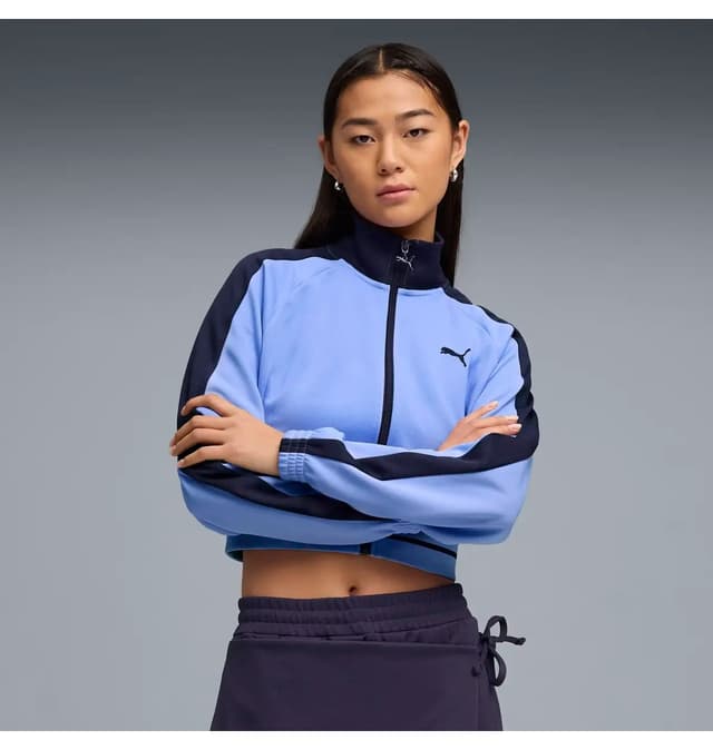 ژاکت زنانه Puma کراپ پیکه آبی مدل T7 ژاکت زنانه Puma کراپ پیکه آبی مدل T7