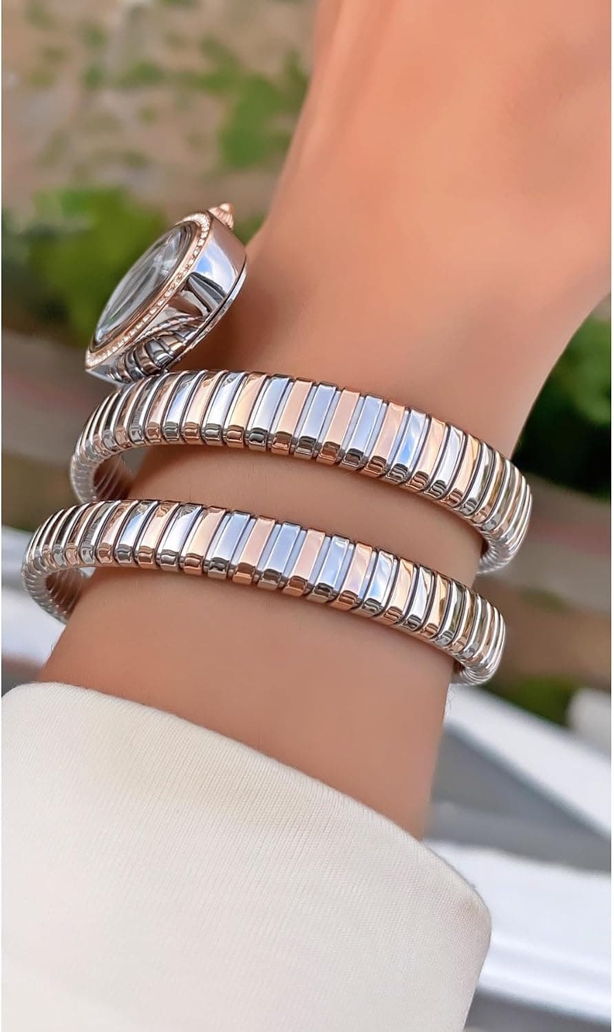 ساعت مچی زنانه Daniel Klein رنگ نقرهای رز بند طرح مار گارانتی 2 ساله ساعت مچی زنانه Daniel Klein رنگ نقرهای رز بند طرح مار گارانتی 2 ساله