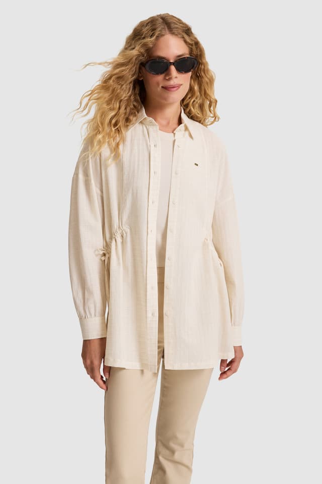 پیراهن زنانه U.S. Polo Assn. بژ آستین بلند مدل 50324723-VR011 پیراهن زنانه U.S. Polo Assn. بژ آستین بلند مدل 50324723-VR011