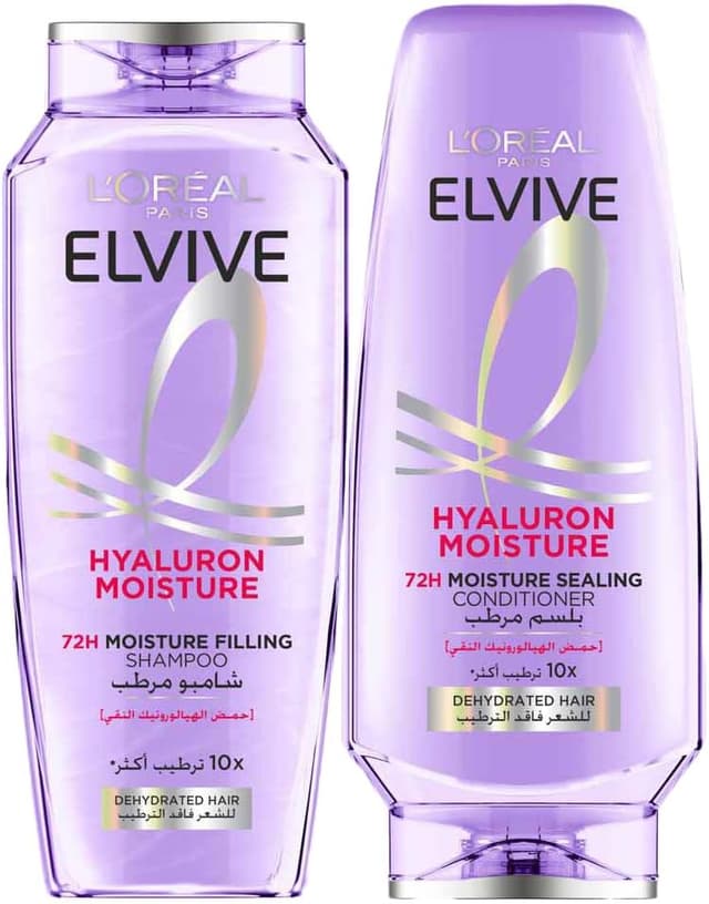 ست شامپو و نرمکننده مو L'Oreal Paris Elvive Hyaluron Moisture برای موهای وز و کمآب 400ml + 360ml ست شامپو و نرمکننده مو L'Oreal Paris Elvive Hyaluron Moisture برای موهای وز و کمآب 400ml + 360ml