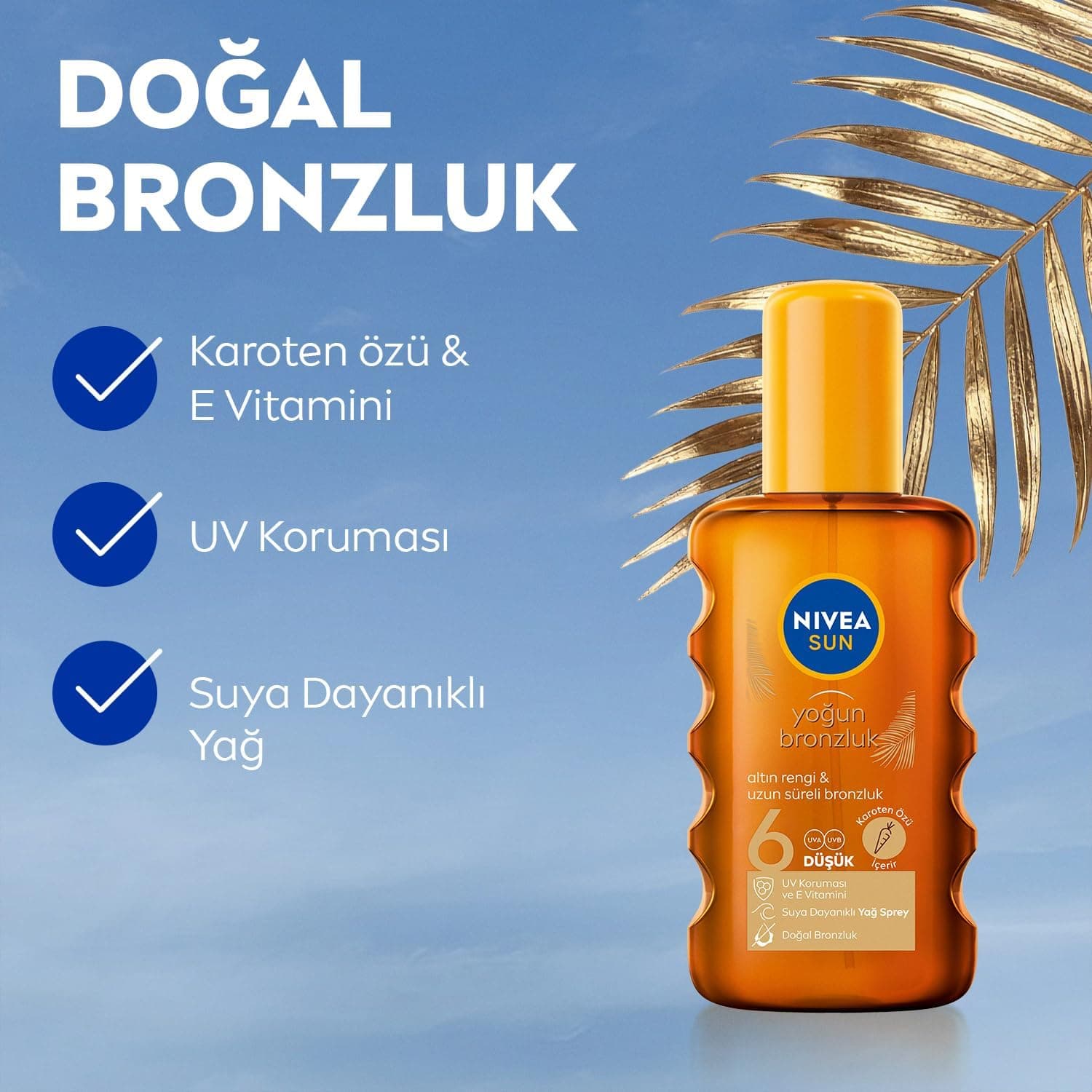 روغن برنزهکننده اسپری NIVEA SUN با کاروتن و ویتامین E 200ml روغن برنزهکننده اسپری NIVEA SUN با کاروتن و ویتامین E 200ml
