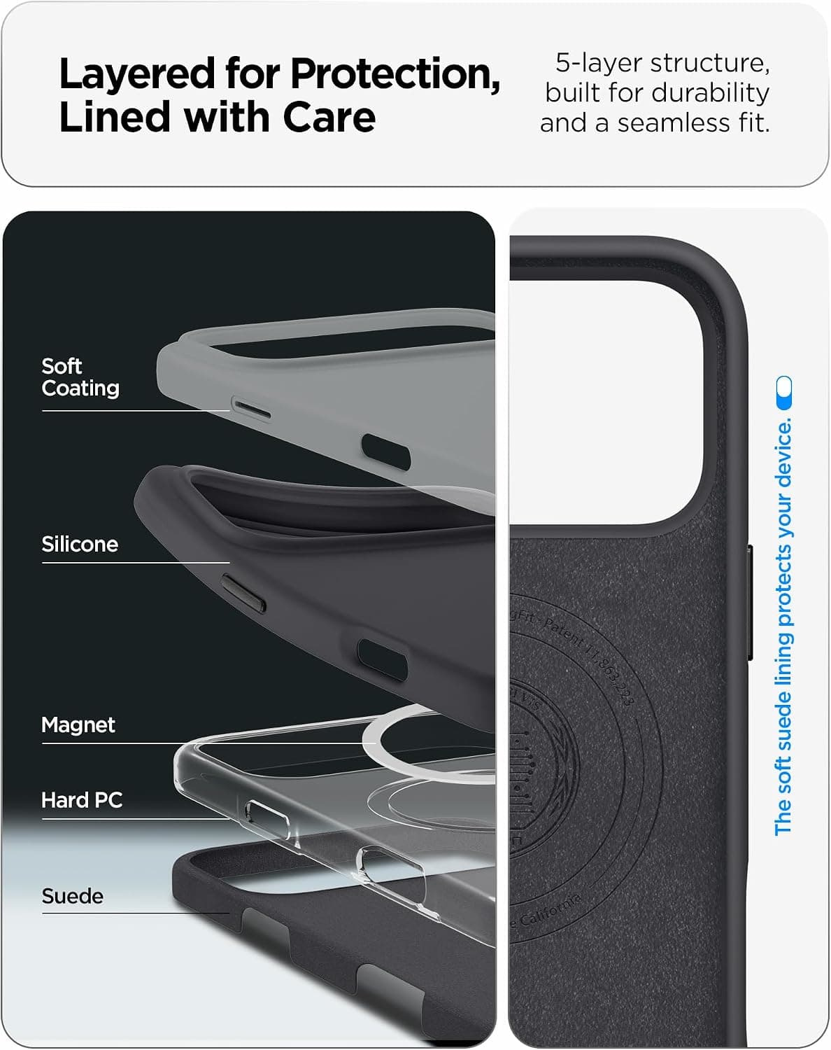 قاب MagSafe سازگار با iPhone 17 Pro Spigen Silicone Fit Mag Fit مشکی مدل ACS09955 قاب MagSafe سازگار با iPhone 17 Pro Spigen Silicone Fit Mag Fit مشکی مدل ACS09955