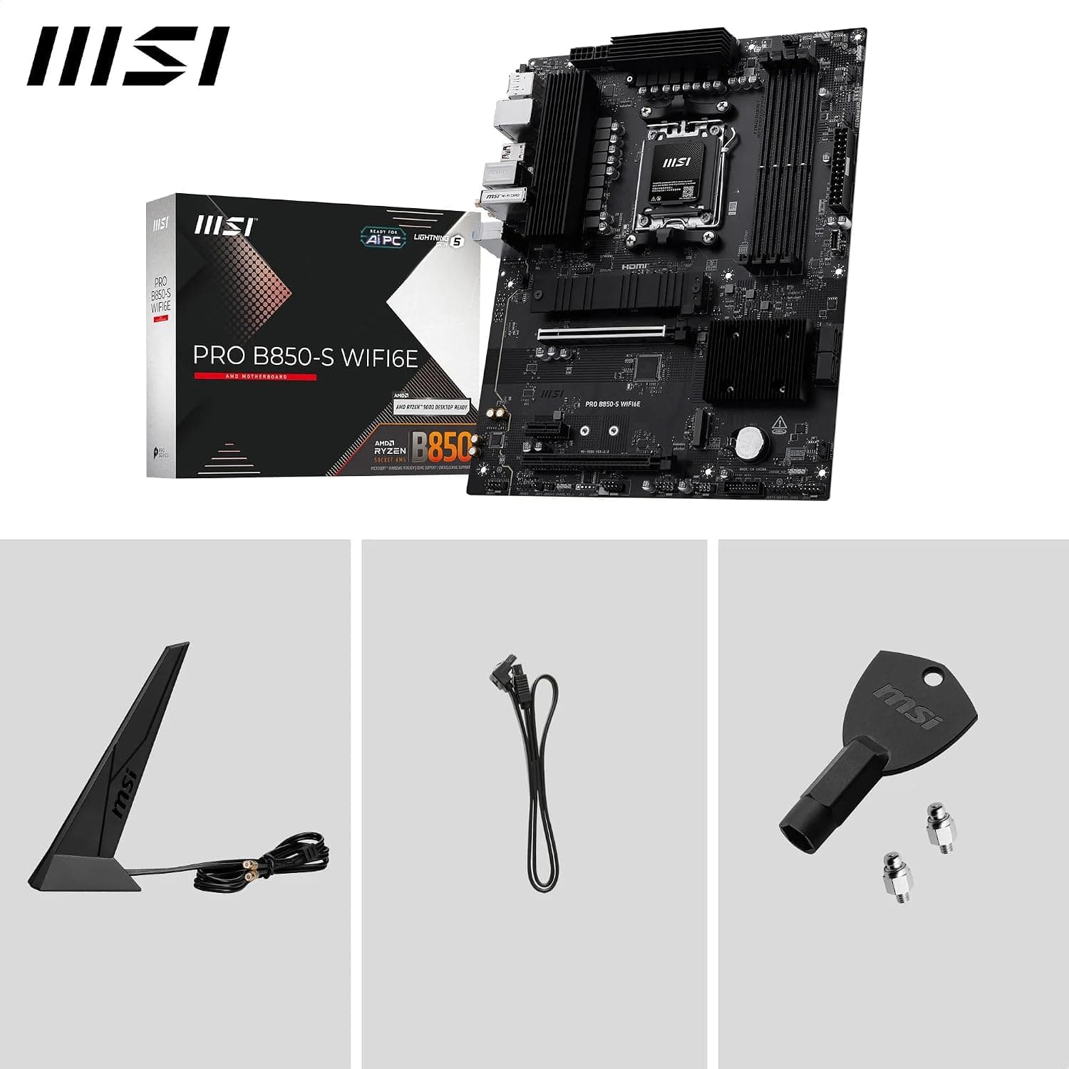مادربرد MSI سوکت AM5 ATX با Wi-Fi 6E مدل PRO B850-S WIFI6E مادربرد MSI سوکت AM5 ATX با Wi-Fi 6E مدل PRO B850-S WIFI6E