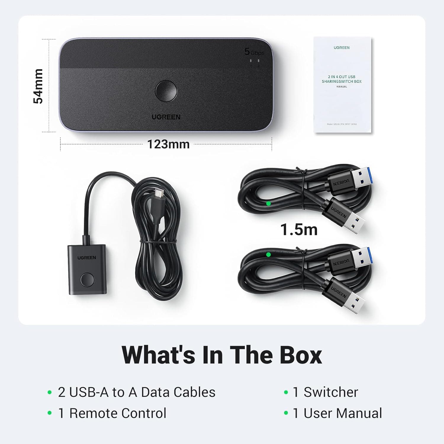 سوییچ USB 3.0 UGREEN مدل 2PC، KVM دو ورودی چهار خروجی با بدنه آلومینیومی سوییچ USB 3.0 UGREEN مدل 2PC، KVM دو ورودی چهار خروجی با بدنه آلومینیومی