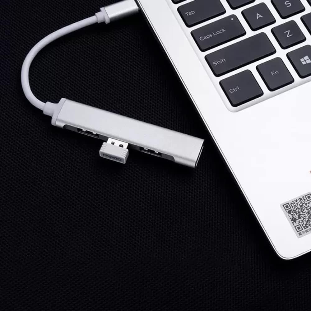 آداپتور هاب Type-c به USB چهارپورته coverzone سازگار با Macbook آداپتور هاب Type-c به USB چهارپورته coverzone سازگار با Macbook