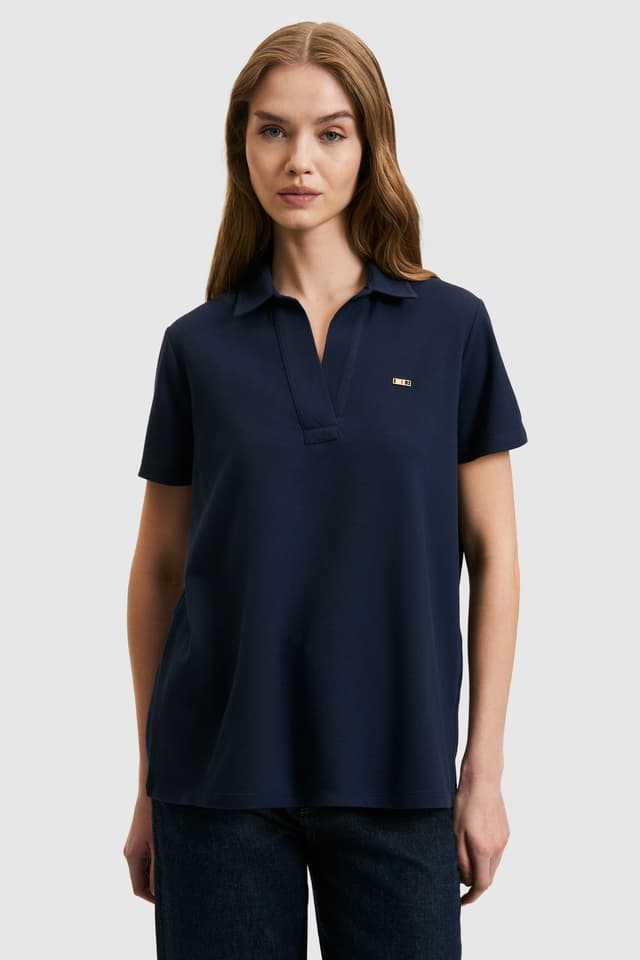 تیشرت زنانه U.S. Polo Assn. یقه پولو سرمهای ساده مدل 50323447-VR033 تیشرت زنانه U.S. Polo Assn. یقه پولو سرمهای ساده مدل 50323447-VR033