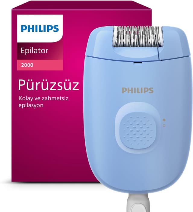 دستگاه اپیلاتور PHILIPS جمعوجور با سری قابل شستوشو، سیمدار، آبی مدل BRE228/05 دستگاه اپیلاتور PHILIPS جمعوجور با سری قابل شستوشو، سیمدار، آبی مدل BRE228/05