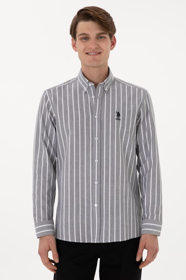 پیراهن مردانه U.S. Polo Assn. آستینبلند راهراه زغالی مدل 50306347-VR006 پیراهن مردانه U.S. Polo Assn. آستینبلند راهراه زغالی مدل 50306347-VR006