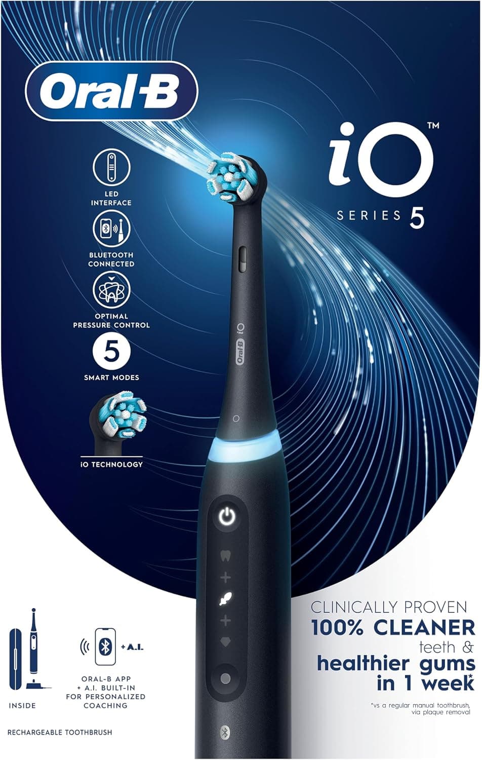 مسواک برقی شارژی Oral-B iO3 آبی با ۳ حالت و کنترل فشار بهینه مدل iOG3.1A6.0 مسواک برقی شارژی Oral-B iO3 آبی با ۳ حالت و کنترل فشار بهینه مدل iOG3.1A6.0