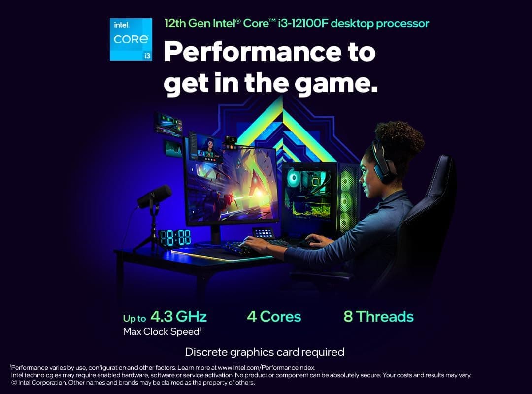 پردازنده Intel Core i3 مدل 12100F با 12 MB Smart Cache باکس پردازنده Intel Core i3 مدل 12100F با 12 MB Smart Cache باکس