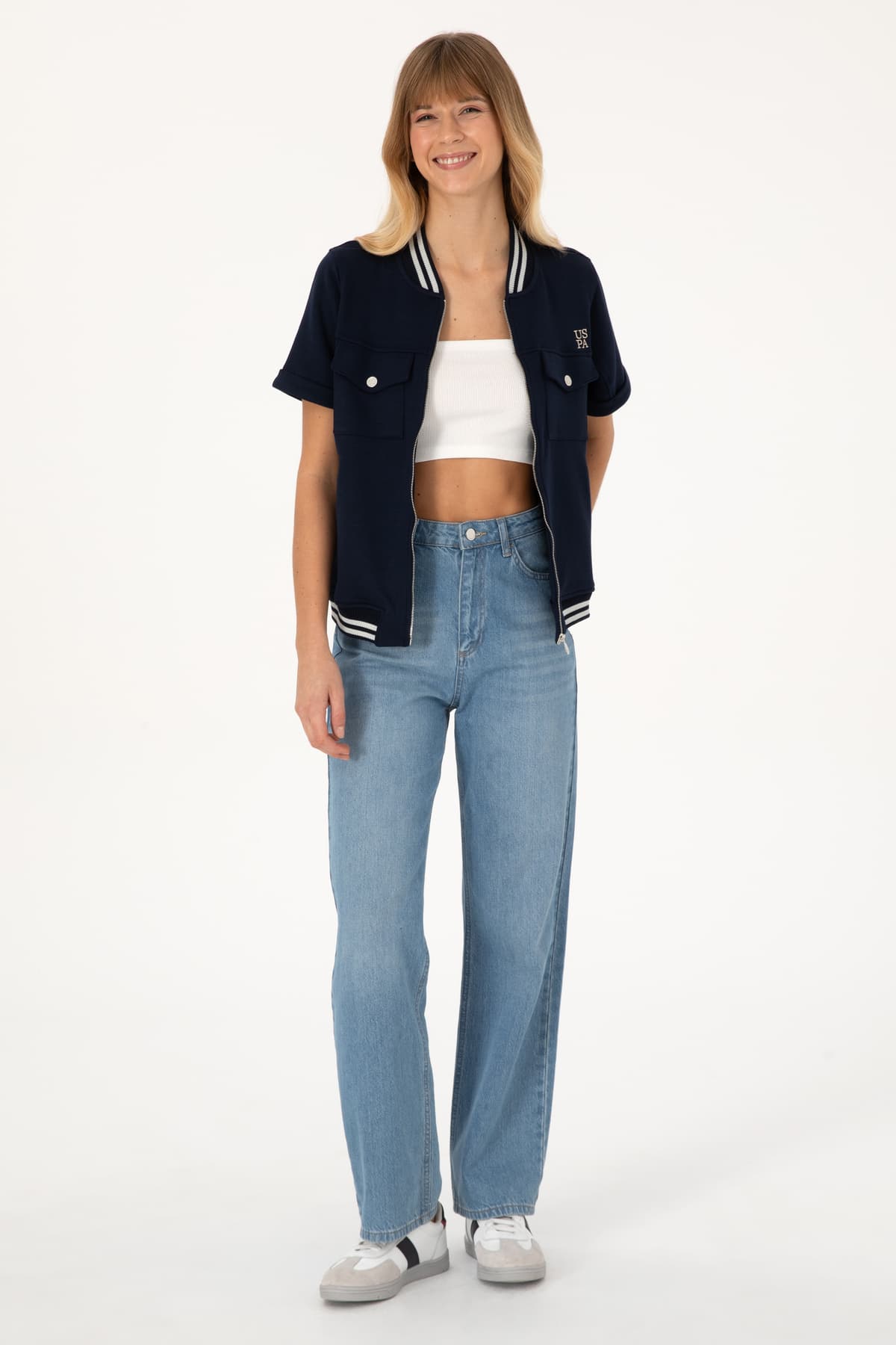 سوئیشرت زنانه U.S. Polo Assn. سرمهای آستین کوتاه زیپدار یقه گرد مدل 50309093-VR033 سوئیشرت زنانه U.S. Polo Assn. سرمهای آستین کوتاه زیپدار یقه گرد مدل 50309093-VR033