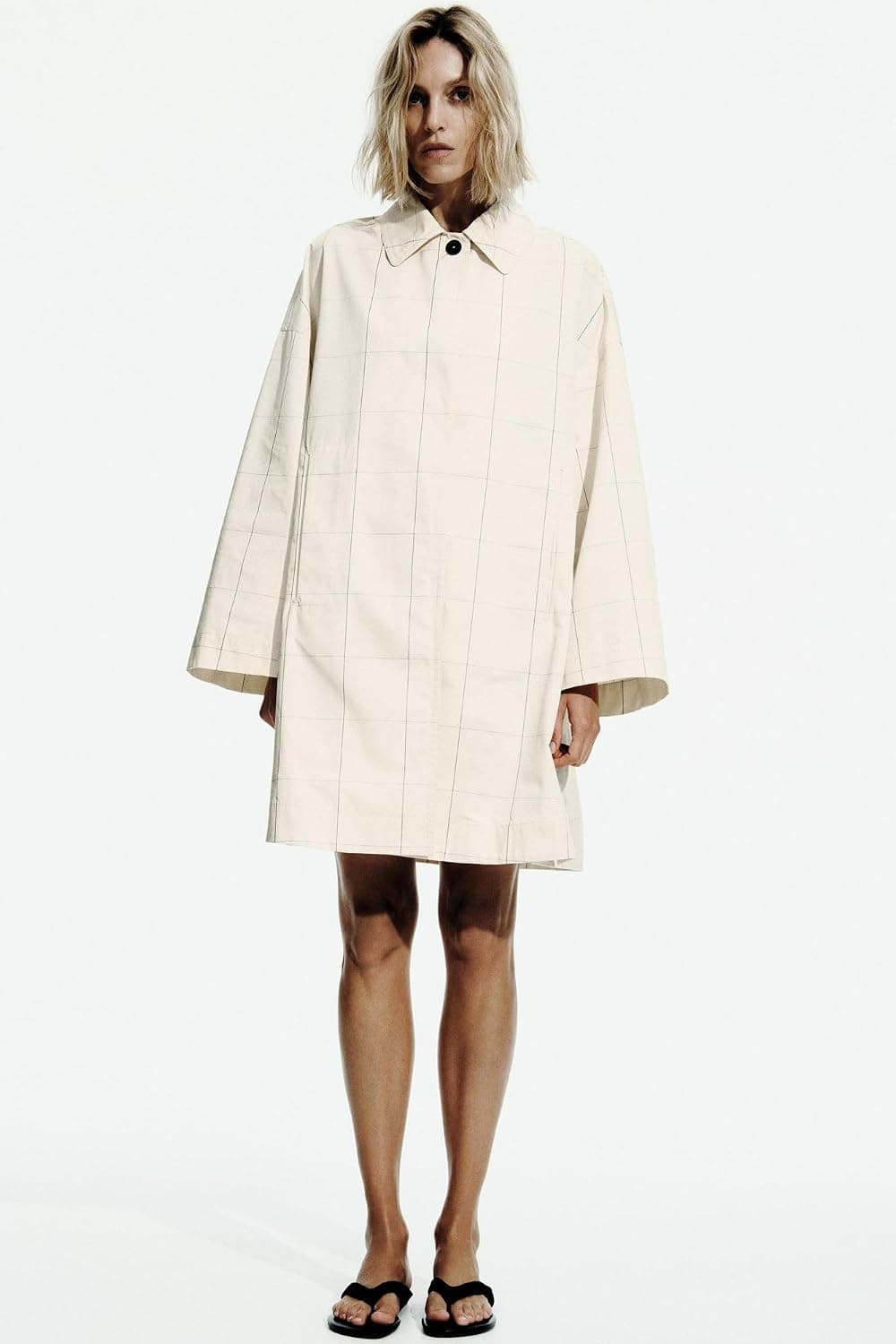 ترنچ کت مردانه Zara چهارخانه ZW COLLECTION ترنچ کت مردانه Zara چهارخانه ZW COLLECTION