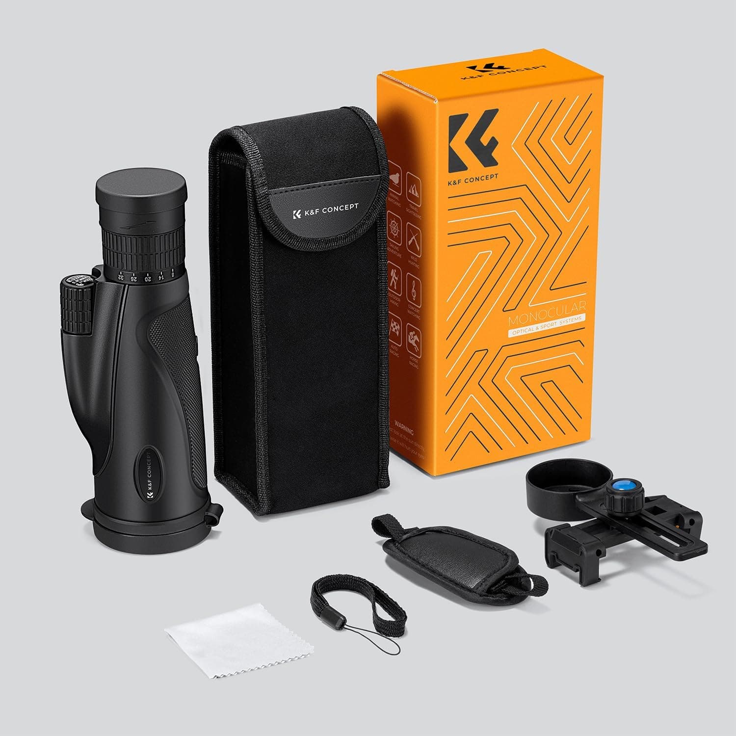 تلسکوپ تکچشمی K&F CONCEPT با زوم پیوسته و گیره موبایل HD مدل 8-32X50 تلسکوپ تکچشمی K&F CONCEPT با زوم پیوسته و گیره موبایل HD مدل 8-32X50
