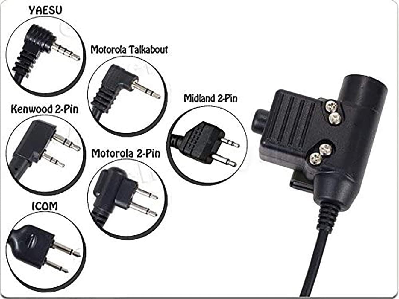 آداپتور نظامی AngelReally برای رادیو Kenwood/Baofeng با PTT، 2 پین 7,0 mm مدل U94 آداپتور نظامی AngelReally برای رادیو Kenwood/Baofeng با PTT، 2 پین 7,0 mm مدل U94