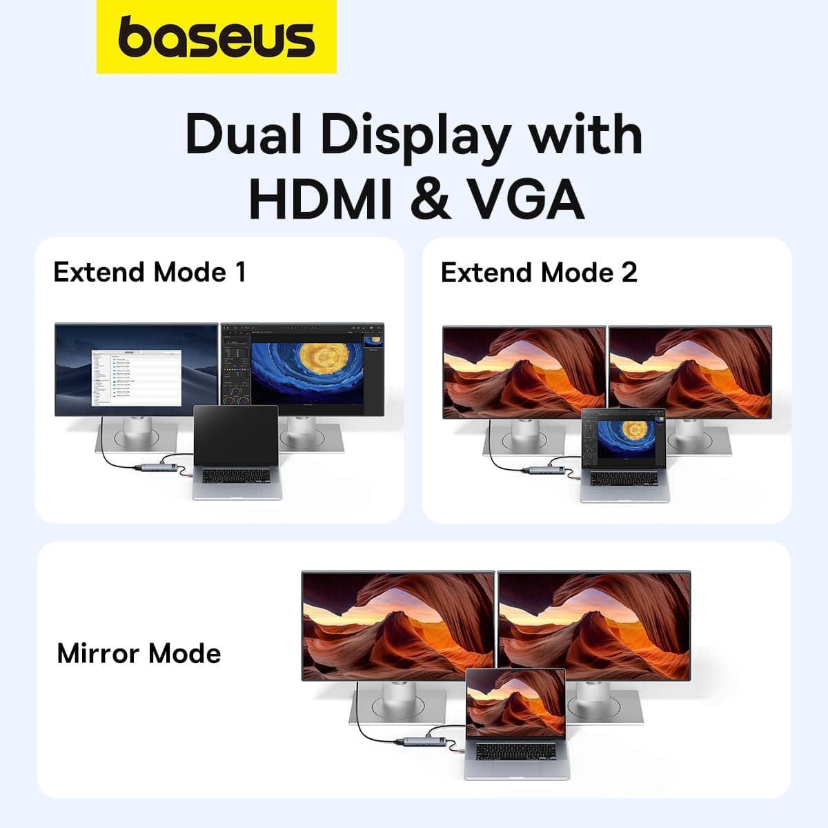 هاب USB-C یازدهدریک Baseus Metal Gleam با HDMI 4K@60Hz و 100W PD مدل B00030709811-00 هاب USB-C یازدهدریک Baseus Metal Gleam با HDMI 4K@60Hz و 100W PD مدل B00030709811-00