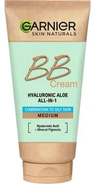 کرم BB مناسب پوستهای چرب و مختلط Garnier حاوی هیالورونیک و آلوئه، رنگ متوسط کرم BB مناسب پوستهای چرب و مختلط Garnier حاوی هیالورونیک و آلوئه، رنگ متوسط