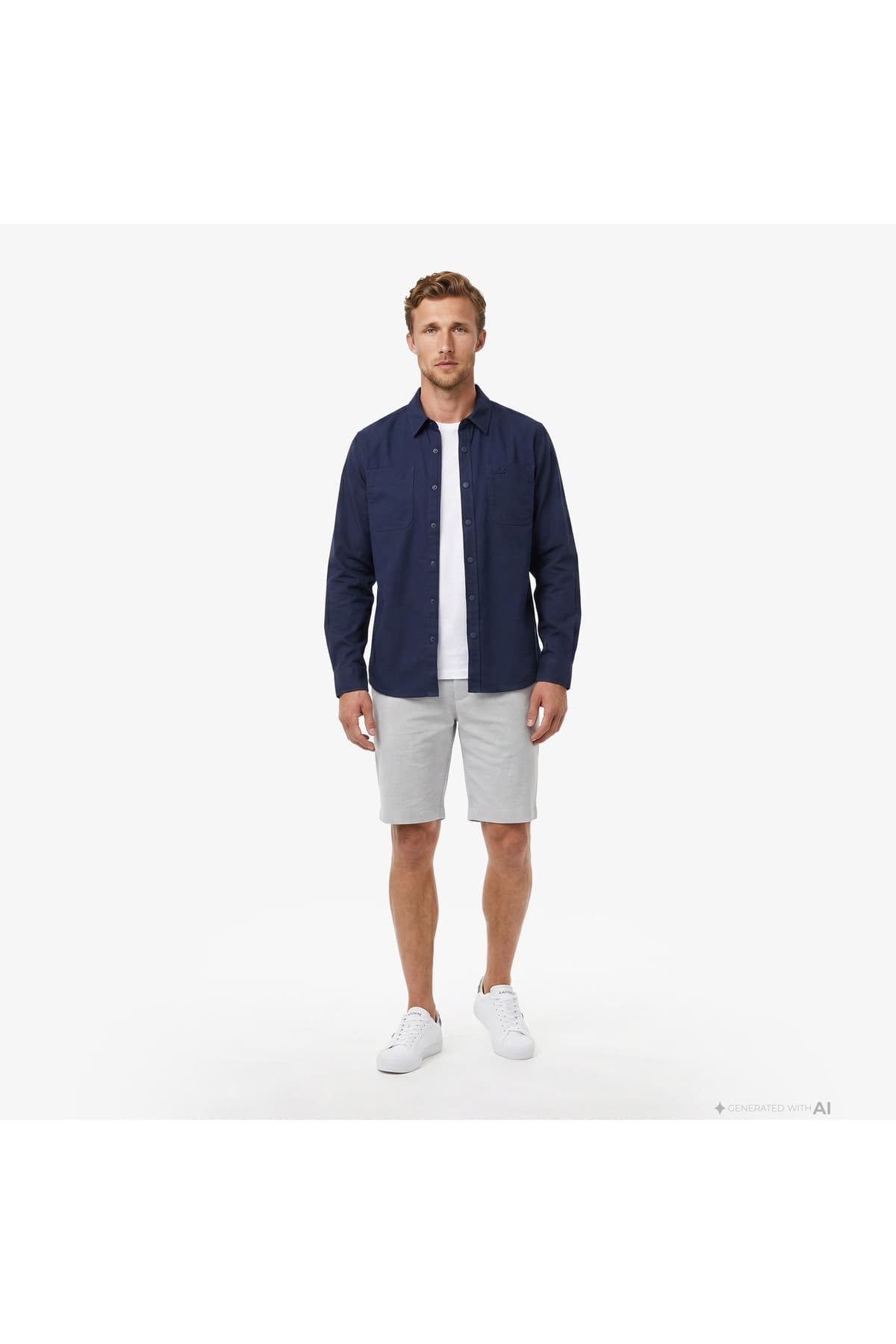 پیراهن مردانه Lacoste سرمهای فیت معمولی پیراهن مردانه Lacoste سرمهای فیت معمولی