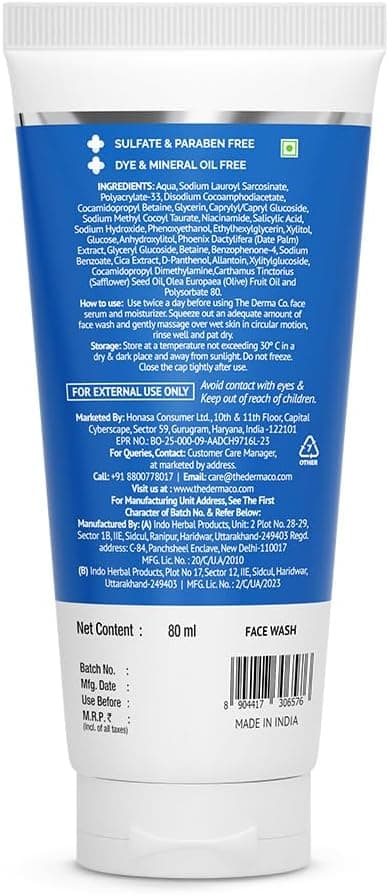 شوینده صورت The Derma Co مدل Sali-Cinamide با 2% Salicylic Acid و 2% Niacinamide 80ml شوینده صورت The Derma Co مدل Sali-Cinamide با 2% Salicylic Acid و 2% Niacinamide 80ml