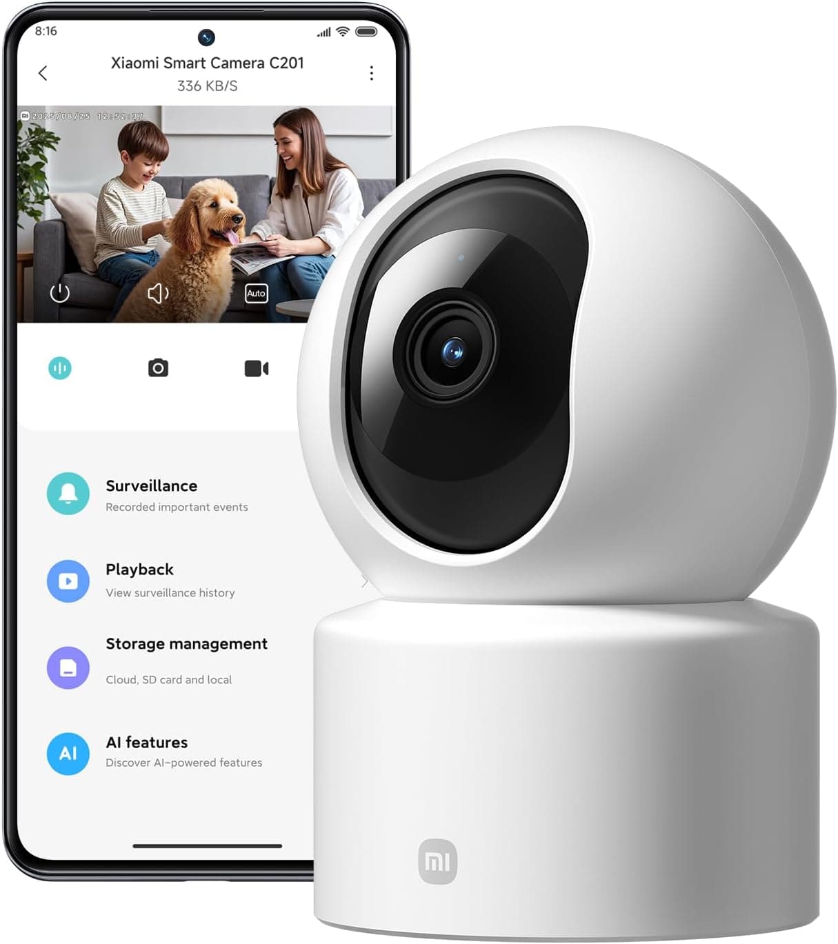 دوربین امنیتی هوشمند Wi-Fi Xiaomi با دید پانورامیک 360 درجه مدل C500 دوربین امنیتی هوشمند Wi-Fi Xiaomi با دید پانورامیک 360 درجه مدل C500