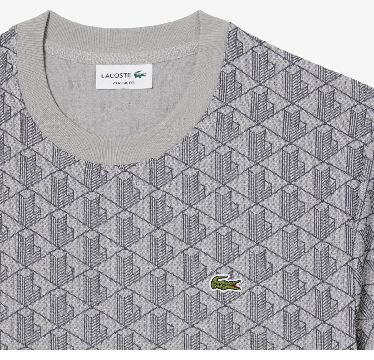 تیشرت مردانه Lacoste فیت کلاسیک یقه گرد مونوگرام خاکستری تیشرت مردانه Lacoste فیت کلاسیک یقه گرد مونوگرام خاکستری