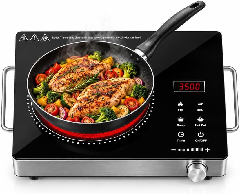 اجاق برقی مادون قرمز پرتابل XVersion 3500W مشکی اجاق برقی مادون قرمز پرتابل XVersion 3500W مشکی