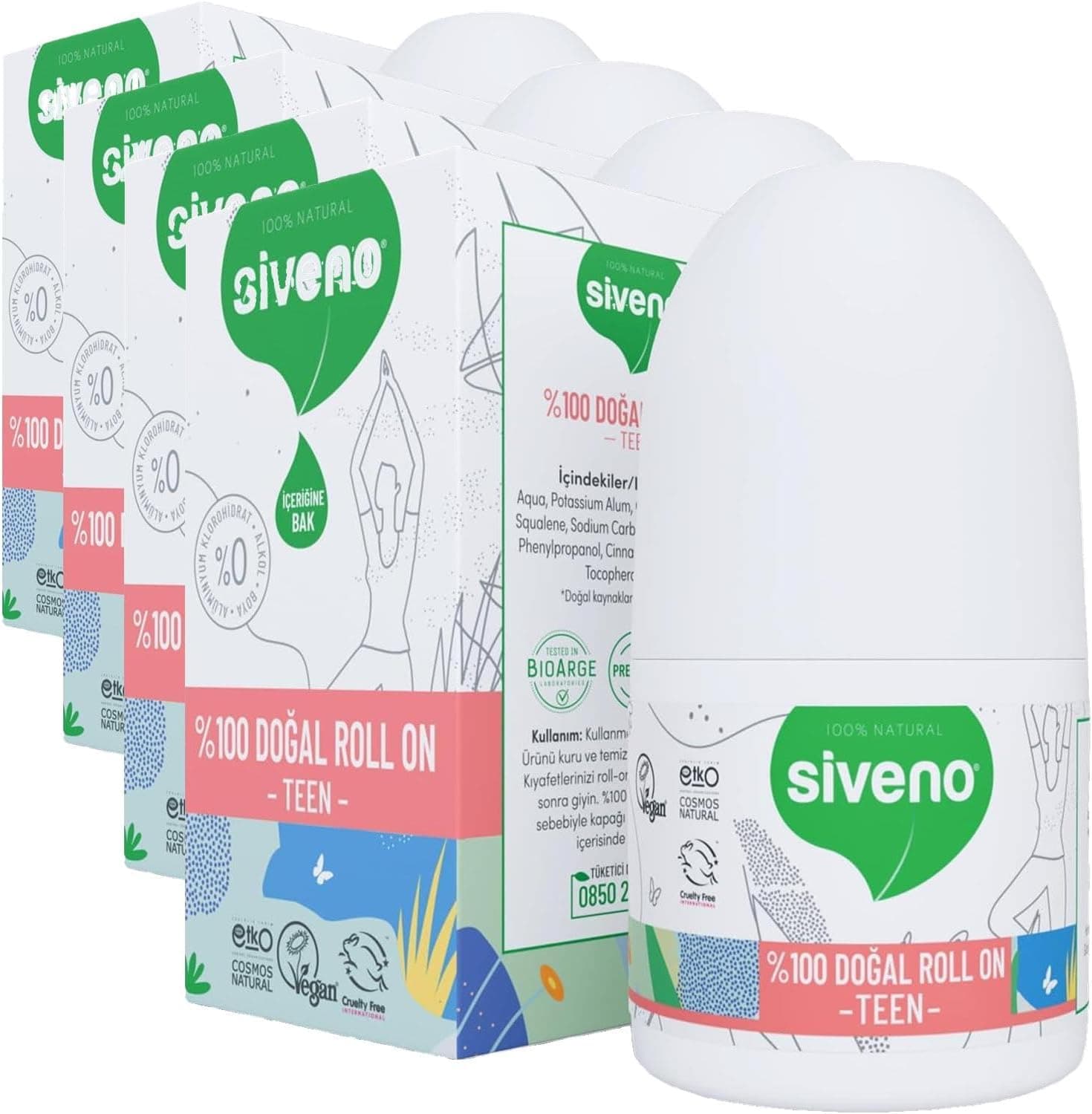 دئودورانت رولآن دخترانه نوجوان Siveno 100٪ طبیعی گیاهی ضد بوی تعریق بدون لکه وگان 50 ml دئودورانت رولآن دخترانه نوجوان Siveno 100٪ طبیعی گیاهی ضد بوی تعریق بدون لکه وگان 50 ml