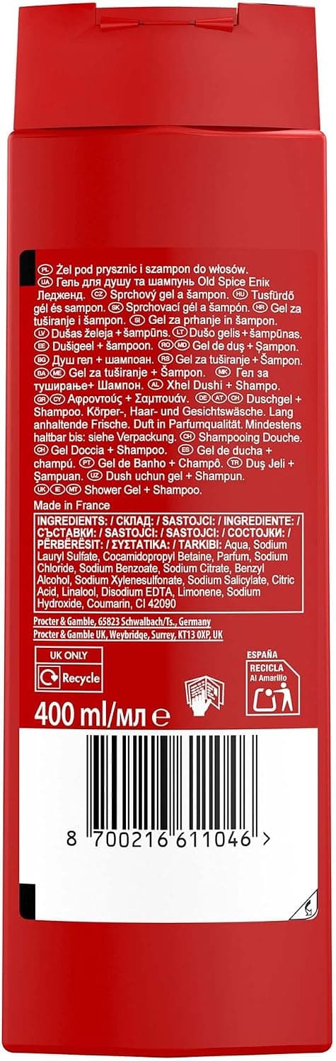 ژل دوش و شامپو مردانه Old Spice Epic Legend 400 Ml ژل دوش و شامپو مردانه Old Spice Epic Legend 400 Ml