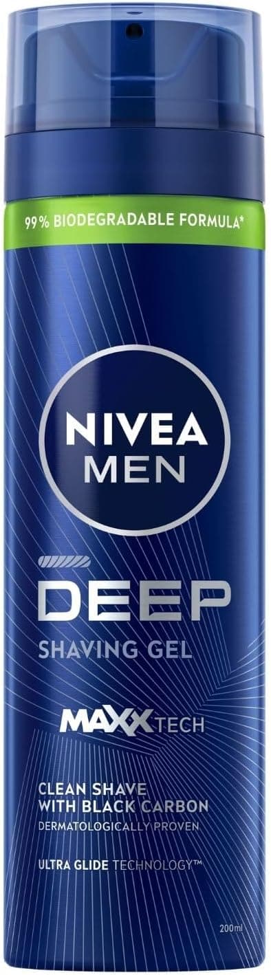 ژل اصلاح مردانه NIVEA MEN Deep با کربن فعال و محافظت در برابر بریدگی 200ml ژل اصلاح مردانه NIVEA MEN Deep با کربن فعال و محافظت در برابر بریدگی 200ml