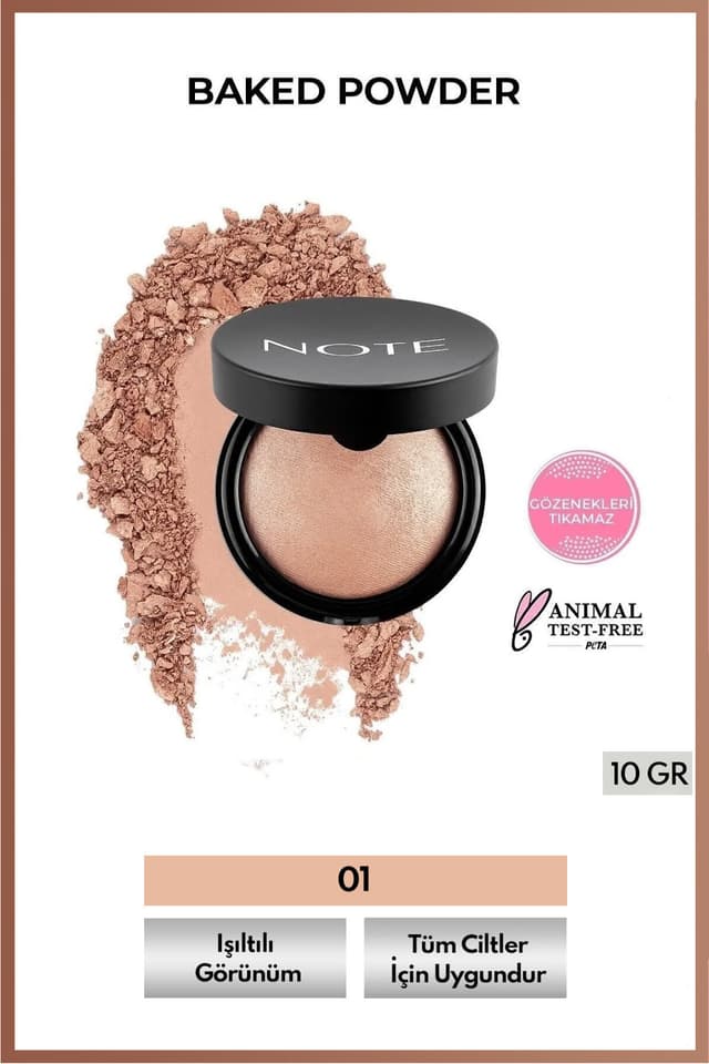 پودر پخته شده Note Cosmetics با فینیش درخشان مدل 01 Stardust پودر پخته شده Note Cosmetics با فینیش درخشان مدل 01 Stardust